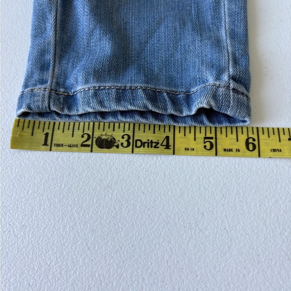 WHBM Girlfriend Denim Jeans Size 6 Rhinestones Light Wash Distressed Western - Picture 16 of 16